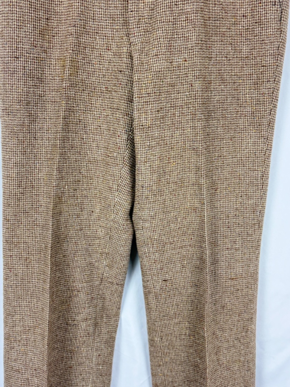 Vintage Carroll Reed Pants XL Ski Shops Brown Wool Houndstooth Tweed Trousers - Picture 4 of 12